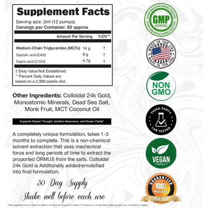 Purevlab Ormus Gold Oil
